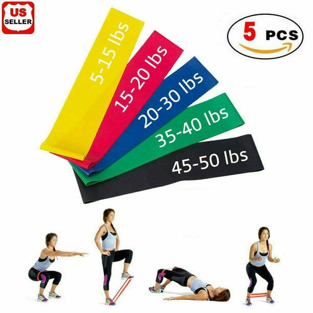 5Pcs Resistance bands Exercise Loop Band Set Fitness Gym Elastic Hip Booty Bands